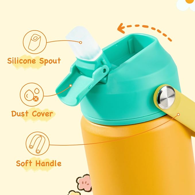 Kerilyn 12oz Kids Water Bottle 2 Pack, Stainless Steel Insulated Water Bottle - Image 3