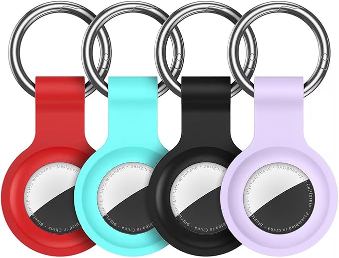 Compatible with AirTag Holder Case Keychain 4 Pack, - Image 8