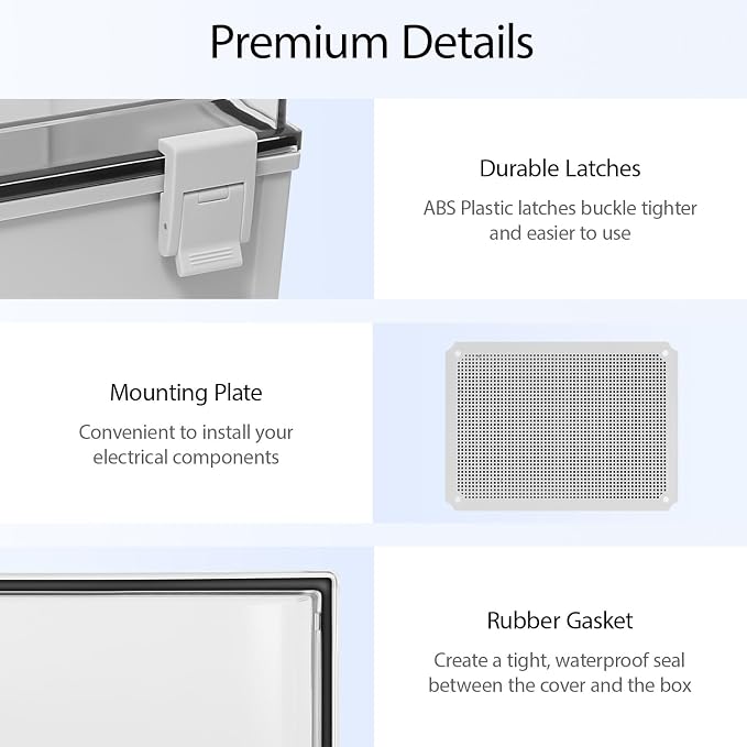 Electrical Box IP65 Waterproof ABS Plastic Enclosure Outdoor and Indoor Project - Image 4
