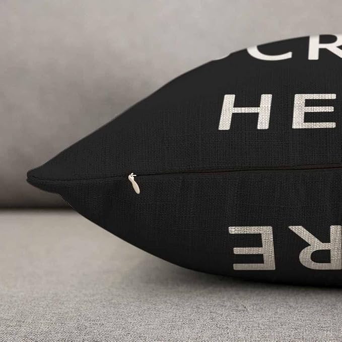 TKS MITLAN Scream Here Pillow Cover 12x20 inch Black White Phrase Pillows - Image 3