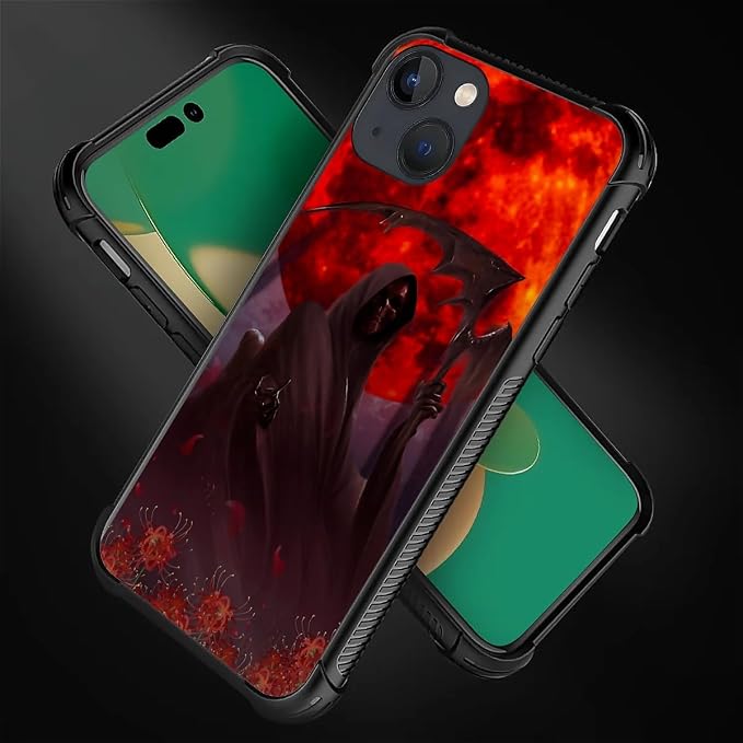 for iPhone 13 Case, Death by The Red Moon Pattern Graphic Design Girl Boy Soft - Image 5