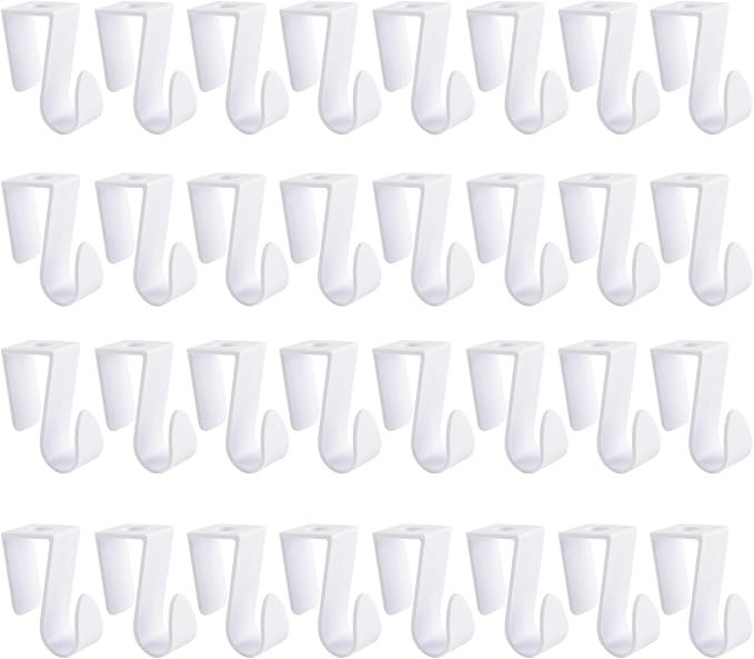 32Pcs Over Cabinet Door Hooks Plastic Over The Door Single Hook Space-Saving by UFURMATE