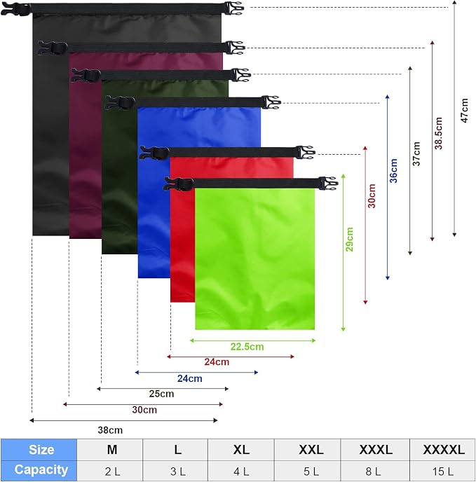 Shappy 6/12 Pcs Waterproof Dry Bags, Lightweight Outdoor Waterproof Dry Stuff - Image 2