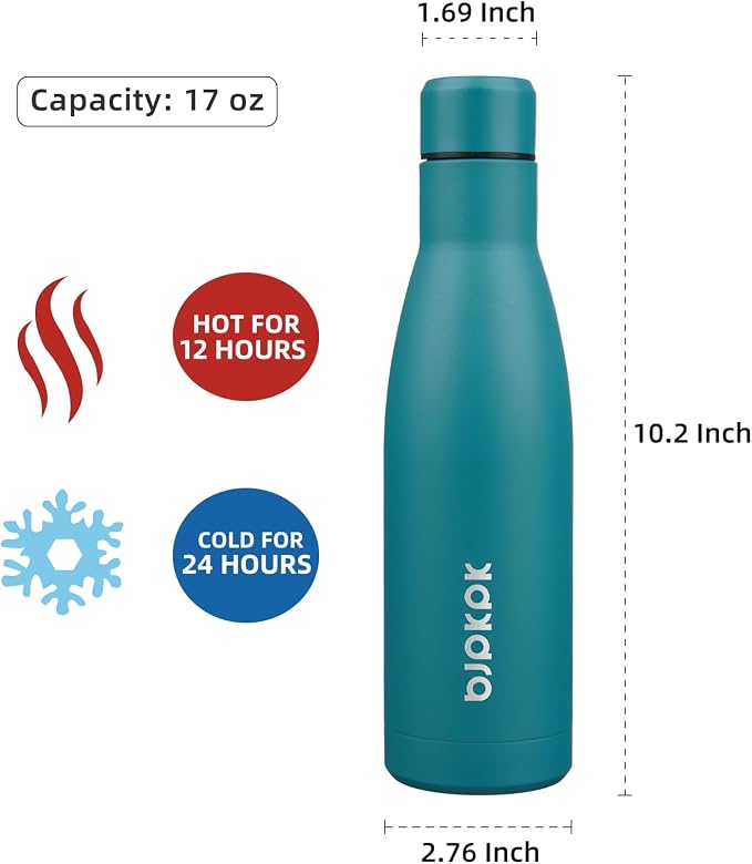 BJPKPK 17oz Insulated Water Bottles Stainless Steel Sports Water Bottles Keep - Image 2