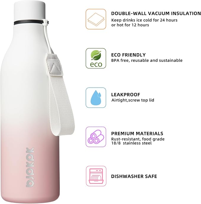BJPKPK Insulated Water Bottles, 25 oz Stainless Steel Metal Water Bottle - Image 2
