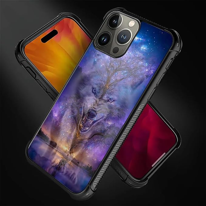 for iPhone 16 Pro Max Case, Wolves in The Woods Pattern Graphic Design Girl Boy - Image 4