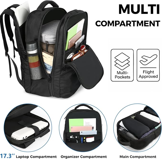 MATEIN Carry on Backpack, 40L Flight Approved Large Travel Laptop Backpack - Image 3