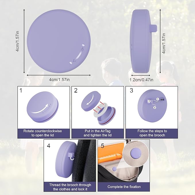 AirTag Holder with Invisible Brooch Pin - Image 5