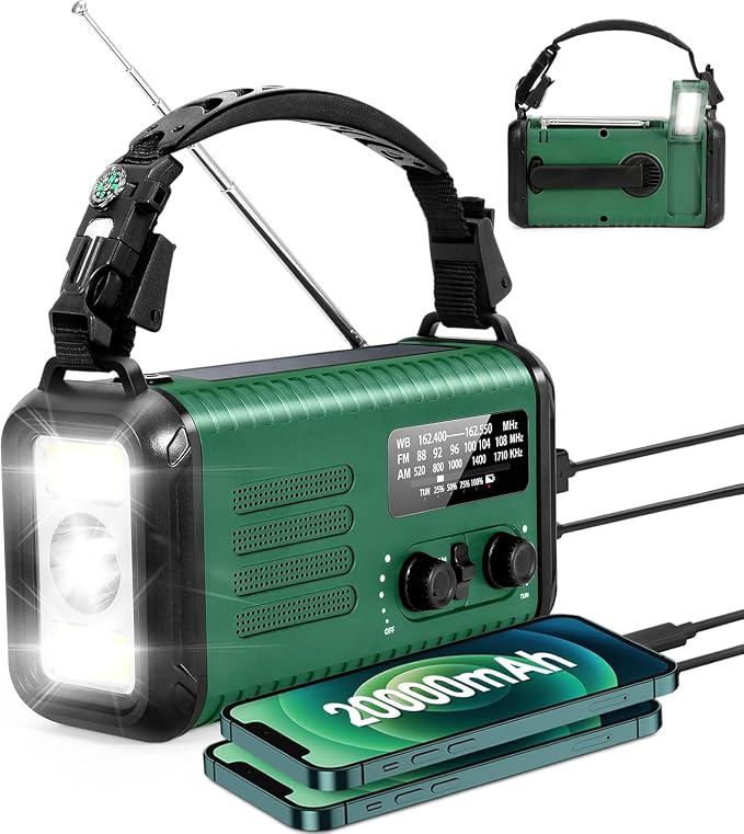 Hand Crank Emergency Radio, NOAA Weather Radio by Leaton