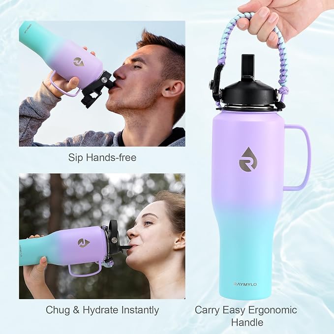 RAYMYLO Insulated Water Bottle 40oz, Stainless Steel Water Bottle - Image 3