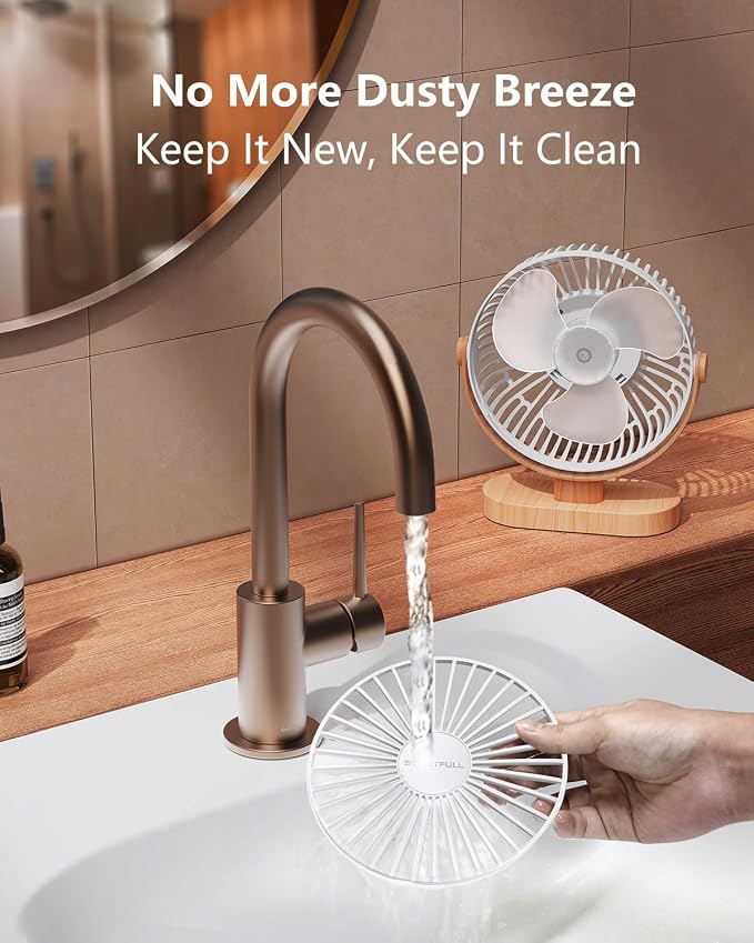 SWEETFULL Small USB Desk Fan 6.5 Inch, 3 Speeds Portable Personal Desktop Table - Image 4