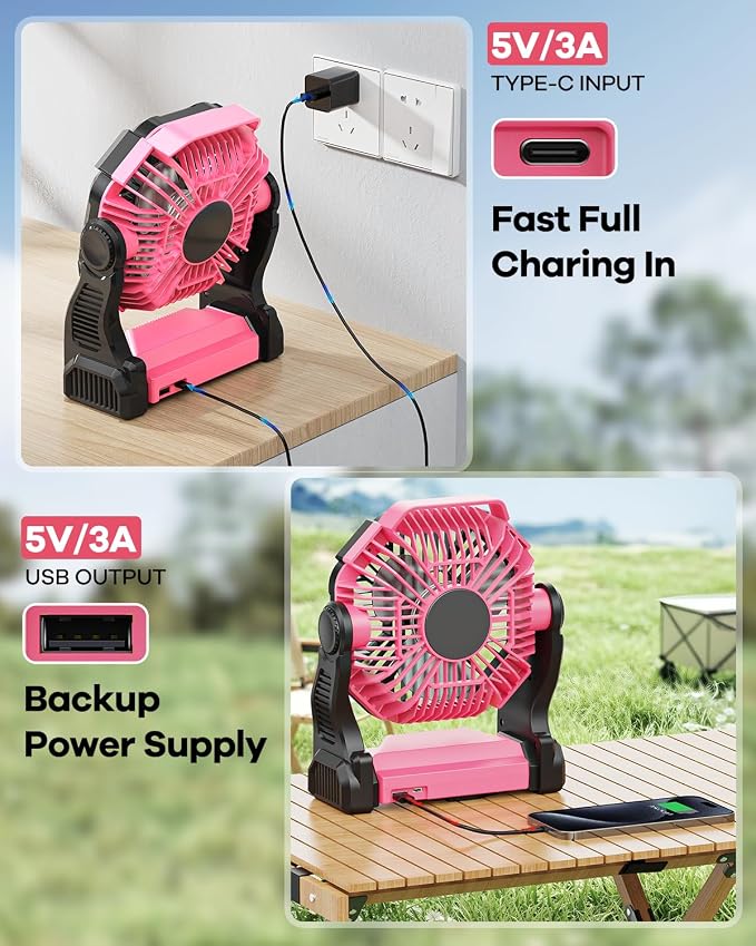 30000mAh Rechargeable Camping Fan - Image 3