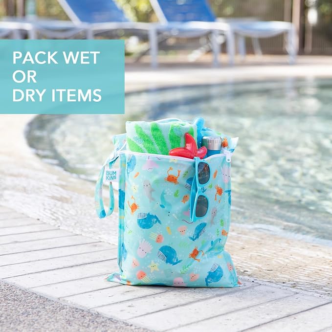 Bumkins - Waterproof Wet Bag - For Baby, Swim Suit, Cloth Diapers, Pump Parts - Image 3