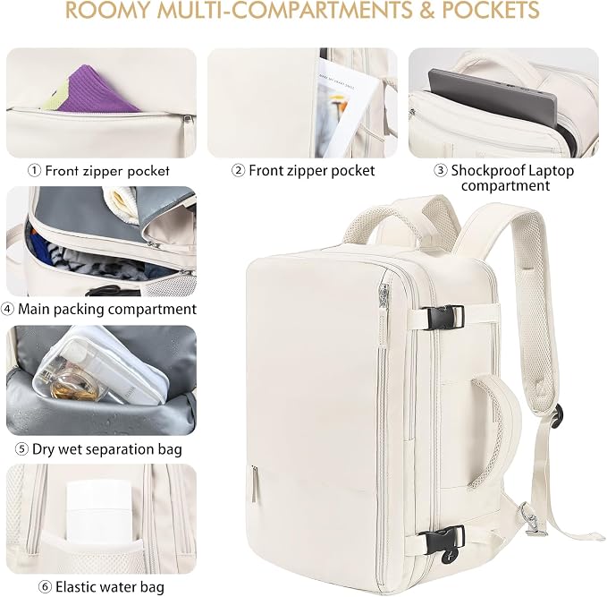 Beraliy Travel Backpack Airline Approved, Carry on Backpack, 16 Laptop Backpack - Image 6