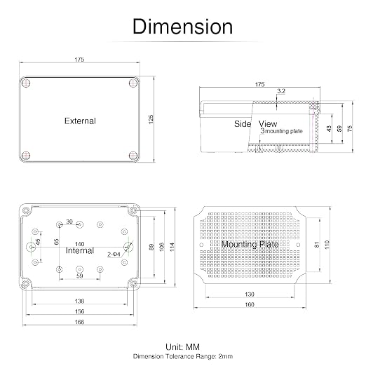 QILIPSU Outdoor Junction Box IP67 Waterproof Project Box ABS Plastic - Image 6