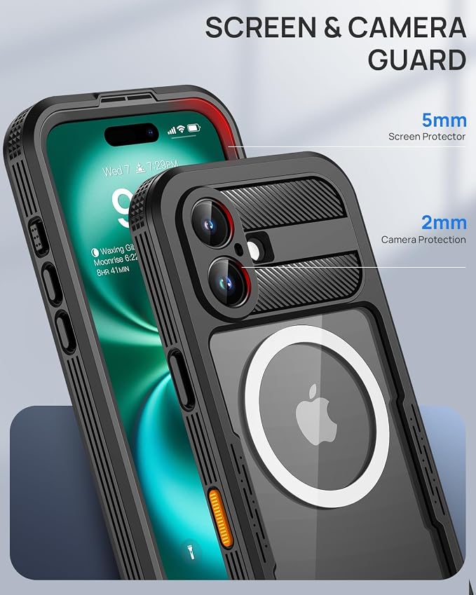 Lanhiem Magnetic Case for iPhone 16 Plus, IP68 Waterproof Dustproof Phone Case - Image 7