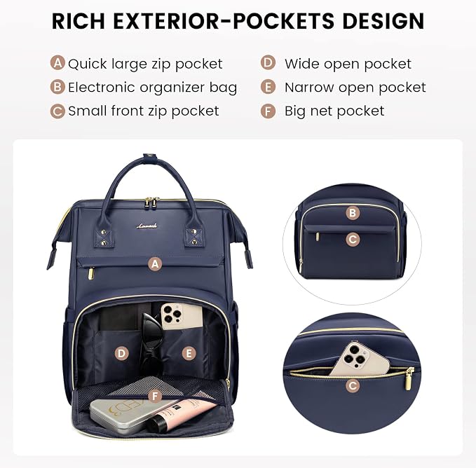 LOVEVOOK Leather Laptop Backpack - Image 3