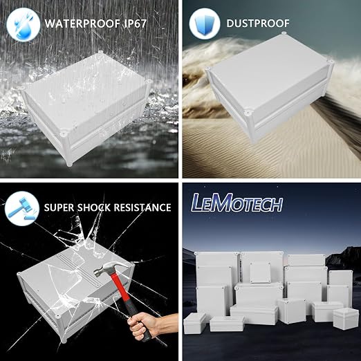 LeMotech Junction Box IP67 Waterproof Dustproof ABS Plastic Project Box - Image 8