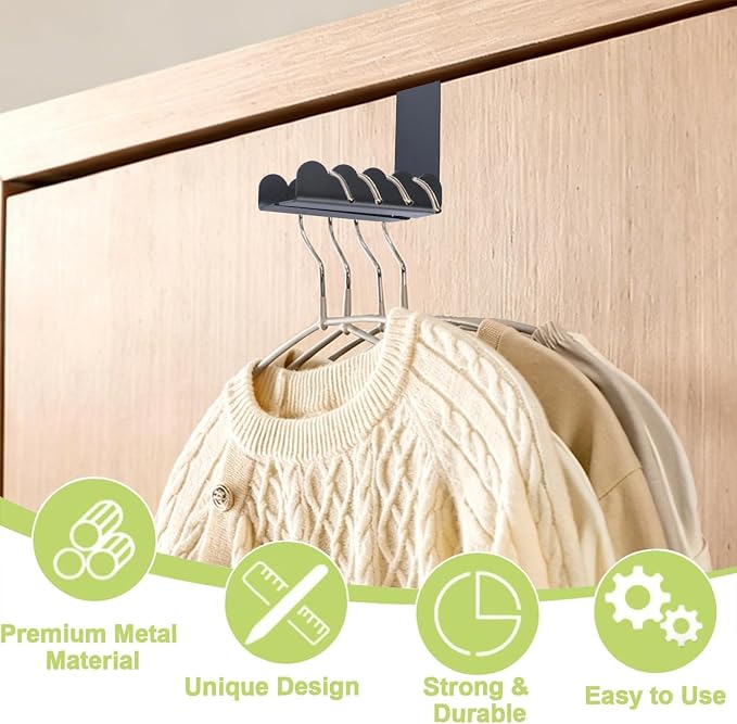 Double-Sided Over Door Coat Rack - Image 3