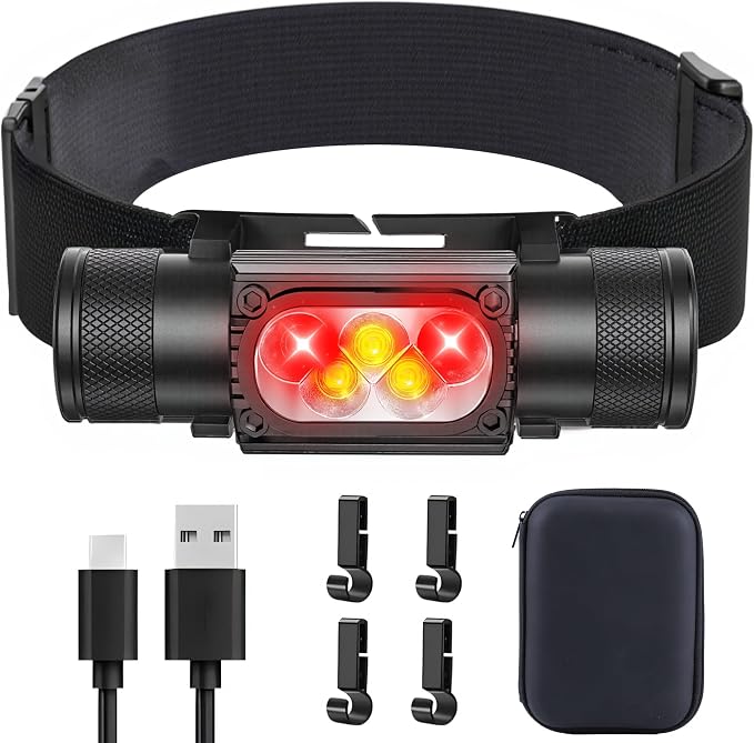 Headlamp Rechargeable, 2000 Lumen Super Bright LED Head Lamps by Rugtol
