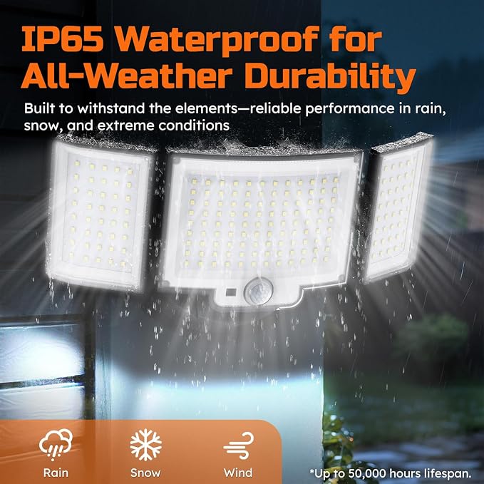 CLAONER 20W 3000LM LED Security Motion Sensor Outdoor Floodlights, 6500K - Image 6