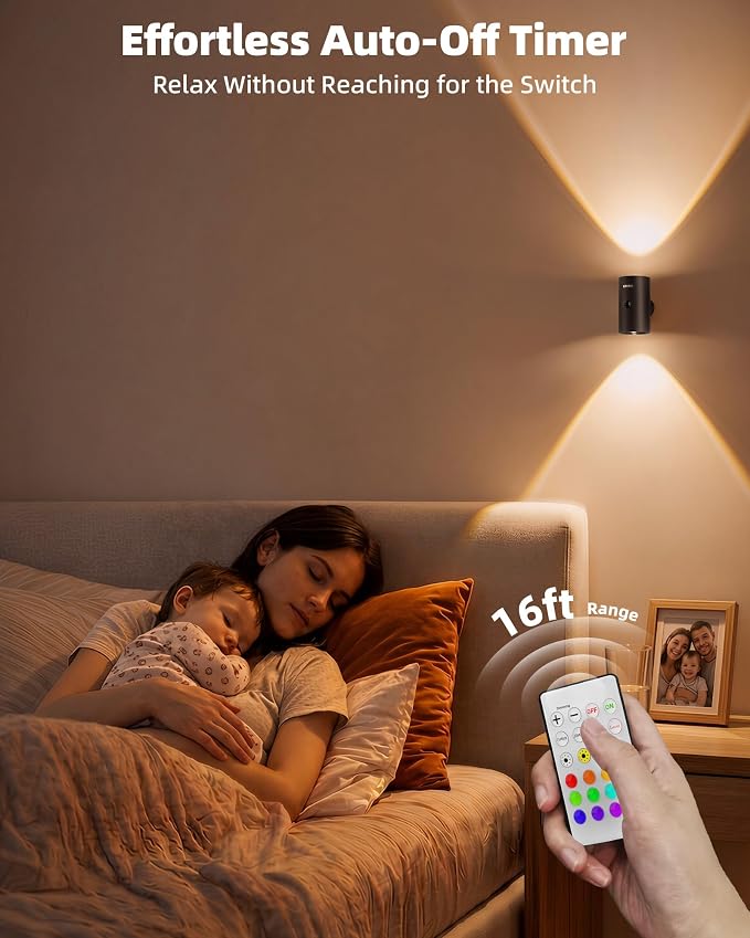 EZVALO Motion Sensor Wall Light, 4000mAh Rechargeable Battery Operated Wall - Image 7