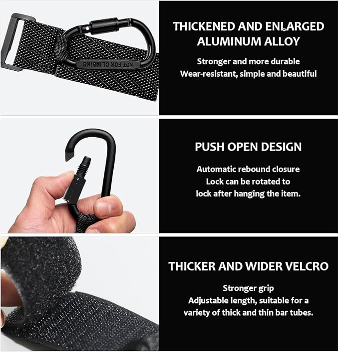 KVAEY 2 Pack Multipurpose Hook for Hanging Helmet, Durable Carabiners, Roll Bar - Image 3