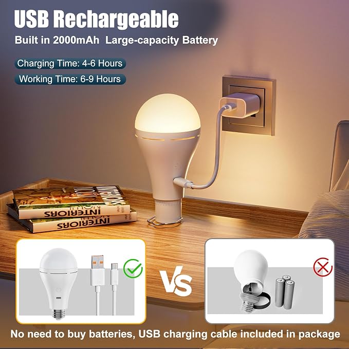 Brightown E26 Rechargeable Light Bulb - Image 4