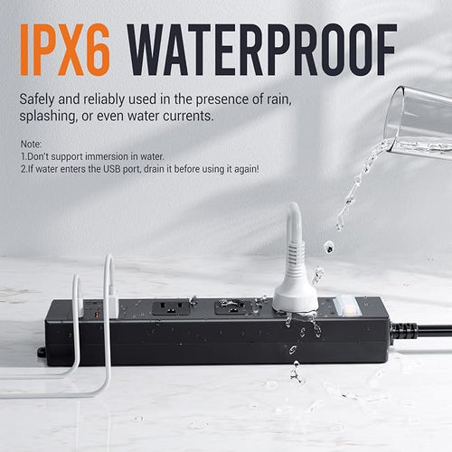 15FT Outdoor Waterproof Power Strip Surge Protector - Image 2