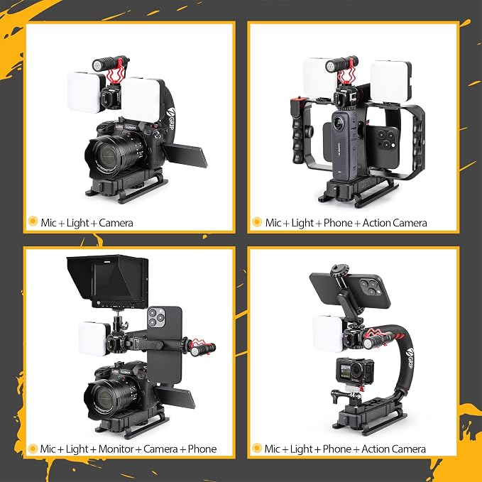 Zeadio All-in-One Smartphone Camera Stabilizer Kit, Portable Handheld Video Rig - Image 3