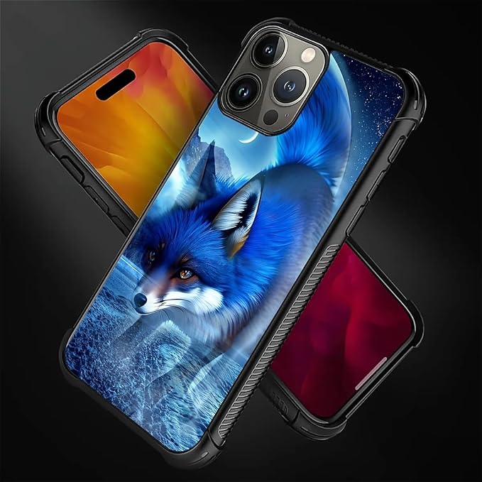 for iPhone 16 Pro Case, Snowy Mountain Fox Lake Pattern Graphic Design Girl Boy - Image 4