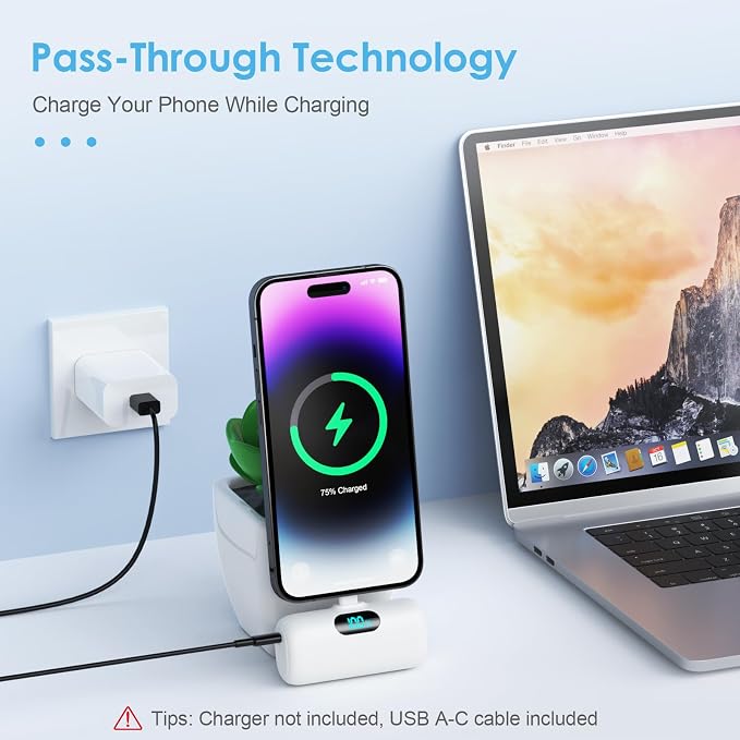 Mini Portable Charger USB C Power Bank, Upgraded 5000mAh PD Fast Charging - Image 3