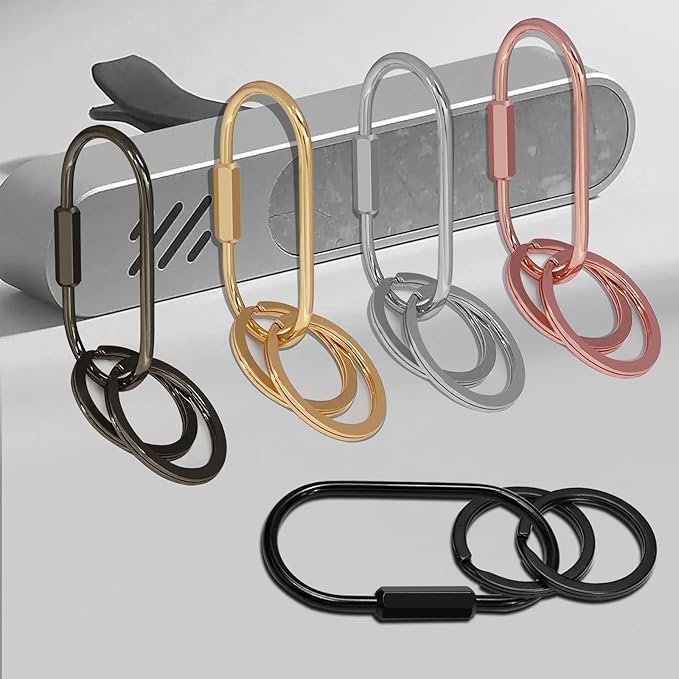 Key Chain, Brass Key Rings 2 Pack Screw Lock Key Organizer - Image 5