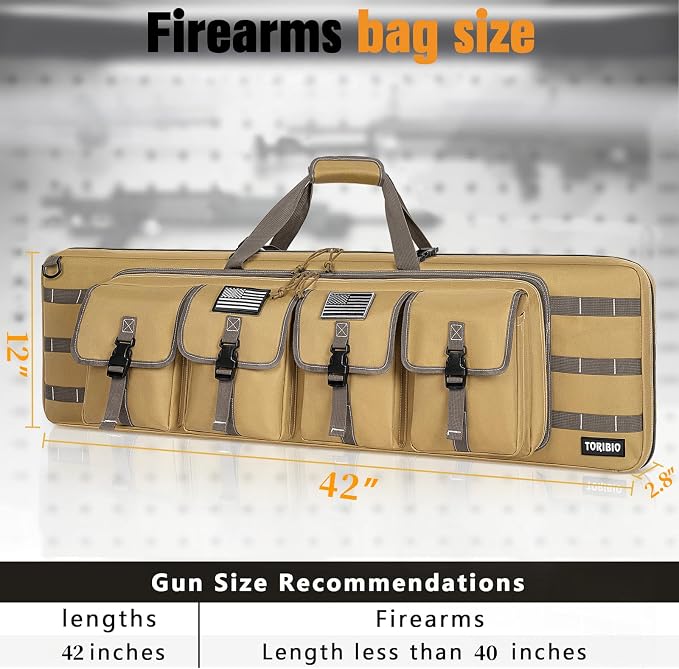 TORIBIO Double Rifle Case Soft Bag 32" 34" 36" 42" 46" 48'' 51“ 55” Gun Case - Image 2