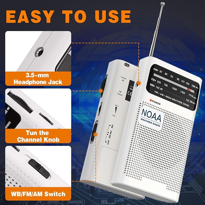 Goodes NOAA Weather Radio, AM FM NOAA Emergency Radio Portable - Image 5