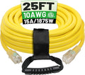 POWGRN 25 Ft 10AWG Outdoor Extension Cord Waterproof Heavy Duty 10 Gauge 3 Prong by POWGRN