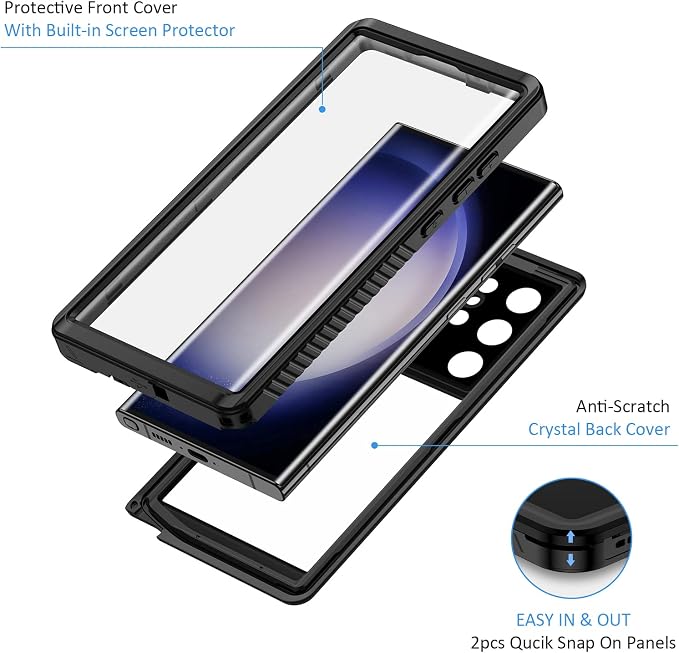 Lanhiem for Samsung S23 Ultra Phone Case, IP68 Waterproof Dustproof, Built-in - Image 4