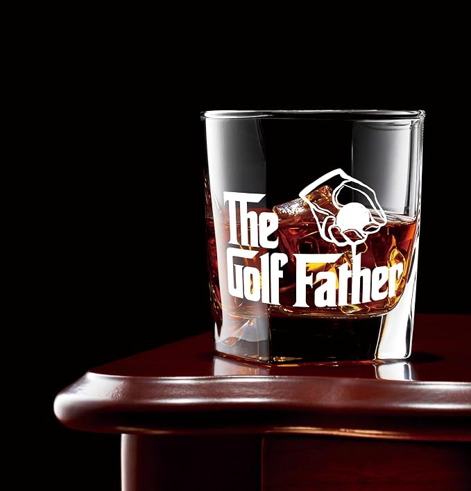 Nogrit Father's Day Golf Gifts Whiskey Glasses 10 oz, Dad Grandpa Papa Golf - Image 3