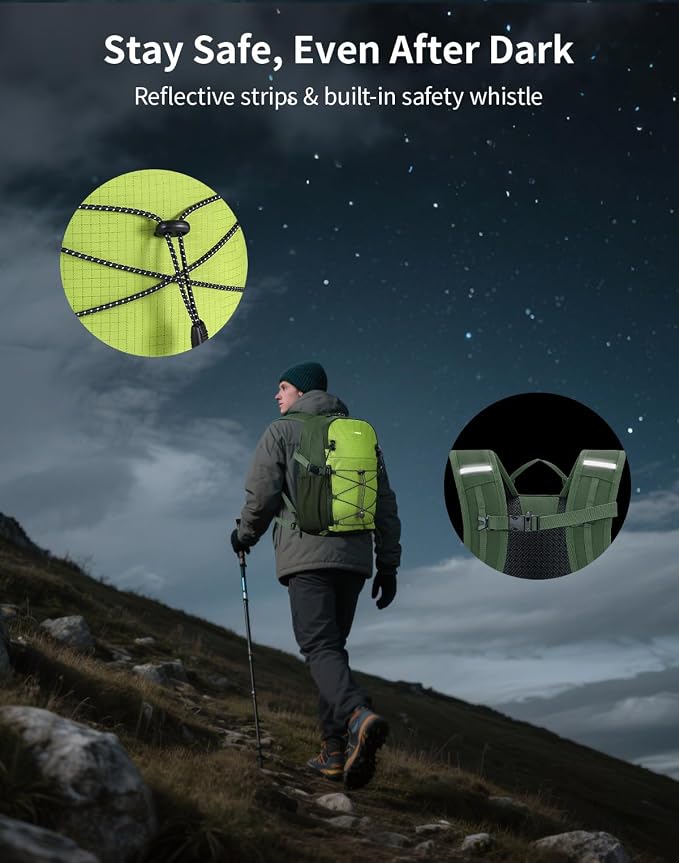 ECOHUB Small Hiking Backpack for Men Women, 20L Lightweight Travel Backpacks - Image 6