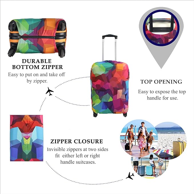 Explore Land Travel Luggage Cover Suitcase Protector Fits 23-26 Inch Case - Image 3