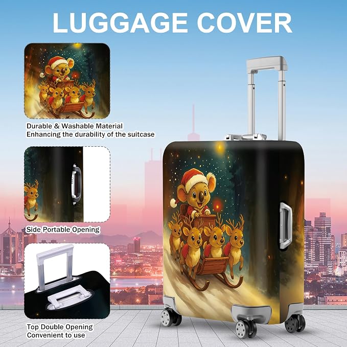 ANNA QUEEN Christmas Koala Luggage Cover, Cute Santa Koala - Image 3