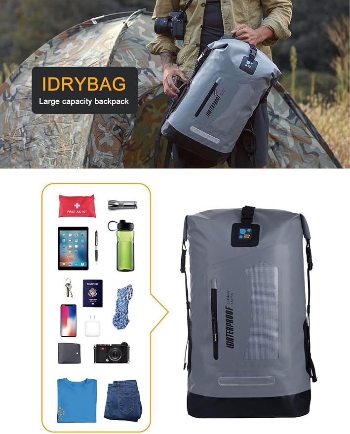 IDRYBAG Waterproof Backpack for Men 20L/30L/40L, Floating Dry Bag Kayak - Image 6