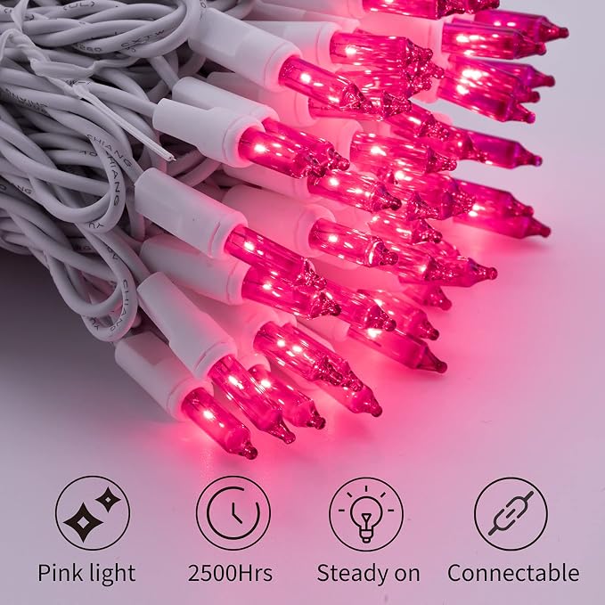 Christmas Pink Mini String Lights - Image 3