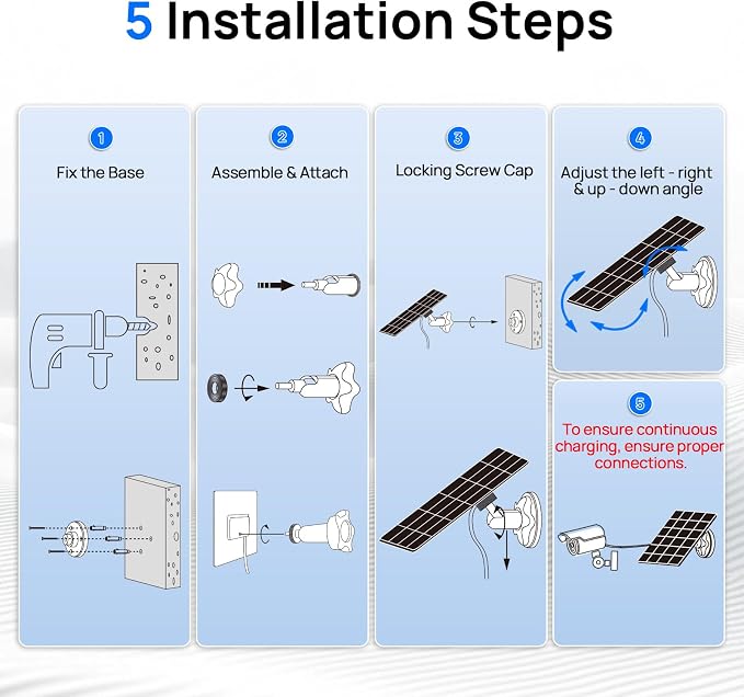 ECO-WORTHY Solar Panel for Ring Camera Outdoor Wireless, 5W Fast Charging - Image 9