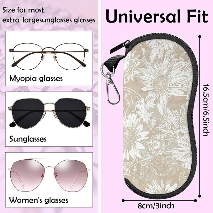 Glasses Case Sunglasses Eyeglass Soft Case Zipper Light Neoprene Pouch - Image 2