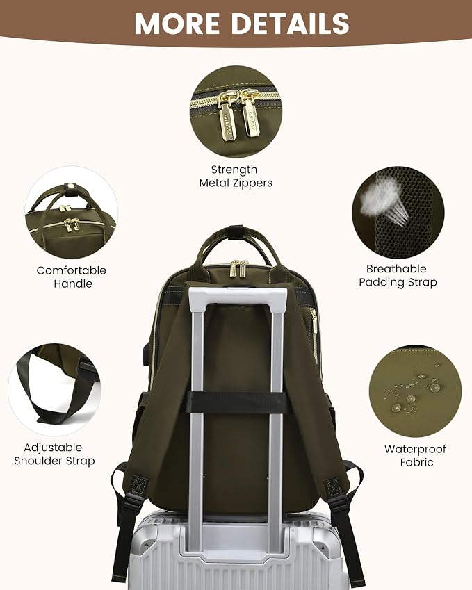 LOVEVOOK Laptop Backpack for Women 15.6 Inch Laptop Bag - Image 8