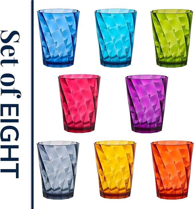 US Acrylic Optix Plastic Reusable Drinking Glasses 14oz Rocks Cups in Jewel - Image 8