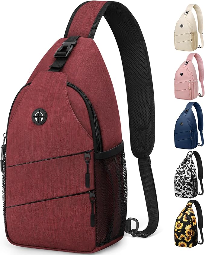 Pritent Crossbody Bags for Women Men Trendy Sling Bag Backpack Casual Chest Bag by Pritent