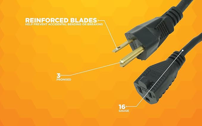 Woods Extension Cord | 15 Foot | Black | Pack of 4 - Image 5