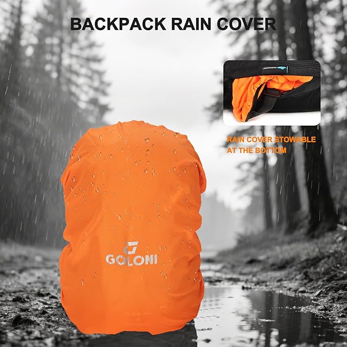 Goloni 45L Hiking Backpack Lightweight Foldable, Waterproof Camping Backpack - Image 3